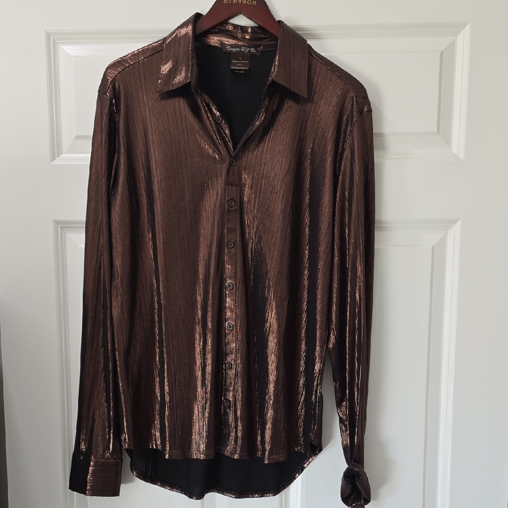 Cowgirl Tuff Shimmering Brown Blouse